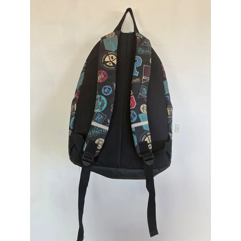 Harry Potter Bioworld Hogwarts House Crests Black Backpack full size y2K